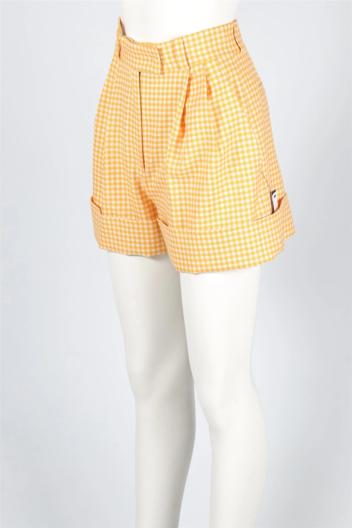 MIU MIU YELLOW WOOL SHORTS IT 40 UK 8 - Image 3