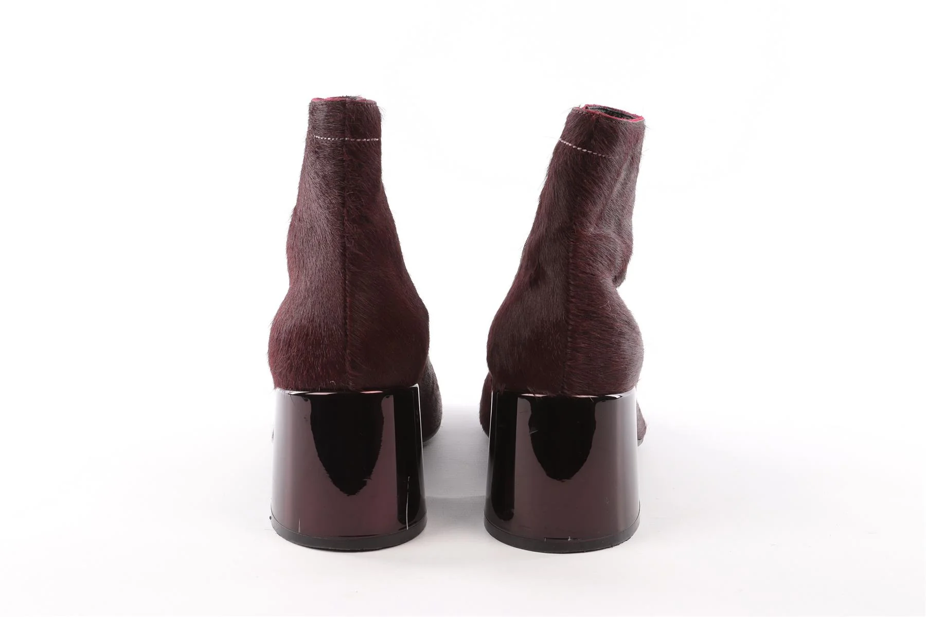 MM6 MAISON MARGIELO BURGUNDY CALF HAIR ANKLE BOOTS EU 40.5 UK 7.5 US 10.5 - Image 5