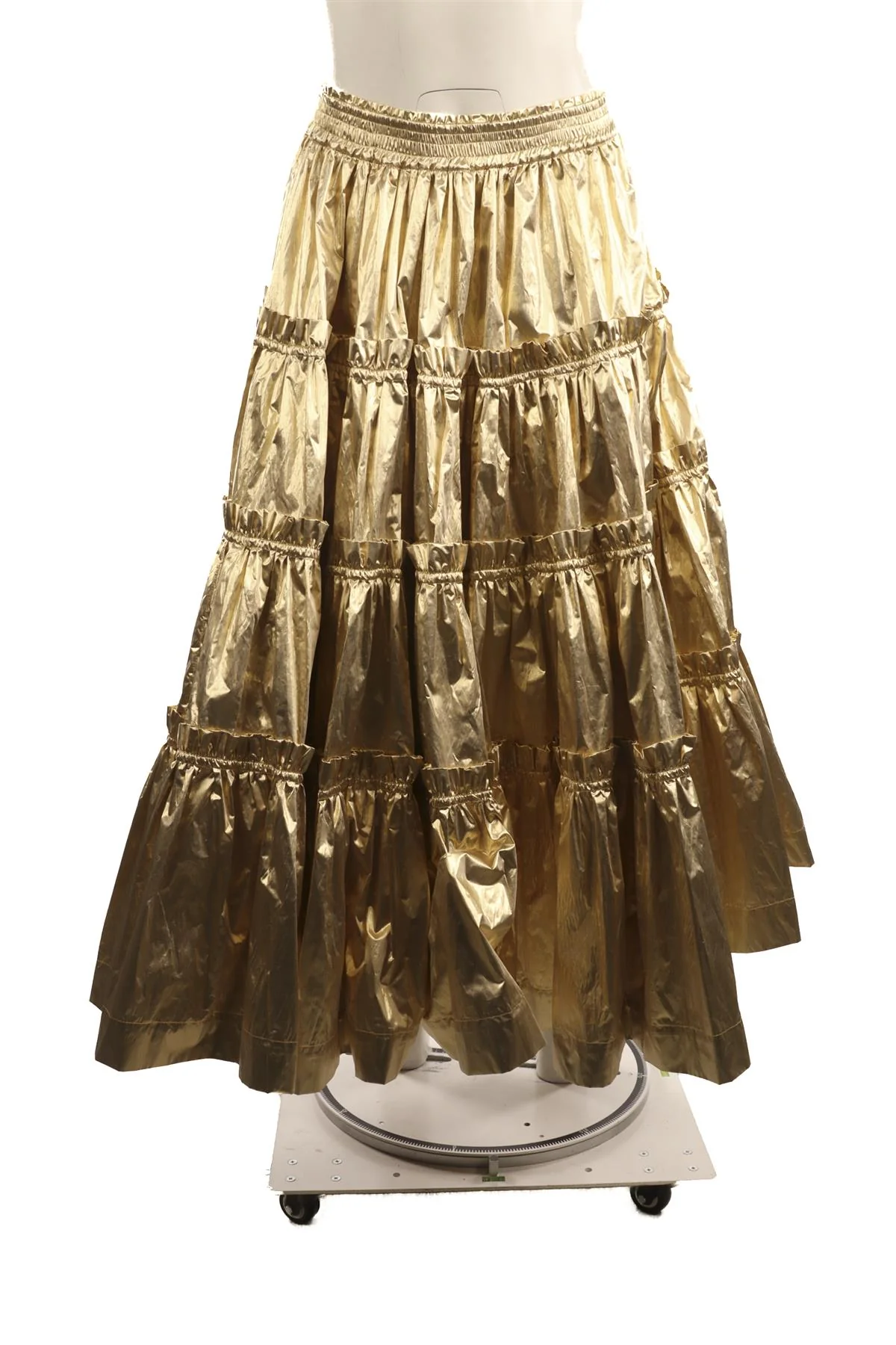 MOLLY GODDARD GOLD LUREX MAXI SKIRT UK 8 - Image 2