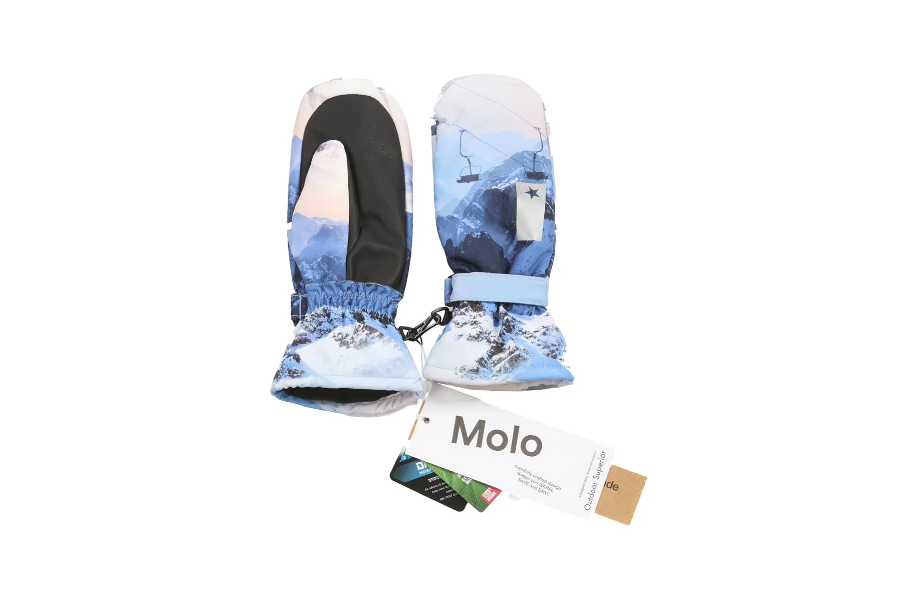 MOLO BLUE KIDS GIRLS SKI MITTENS 9-12 YEARS - Image 3