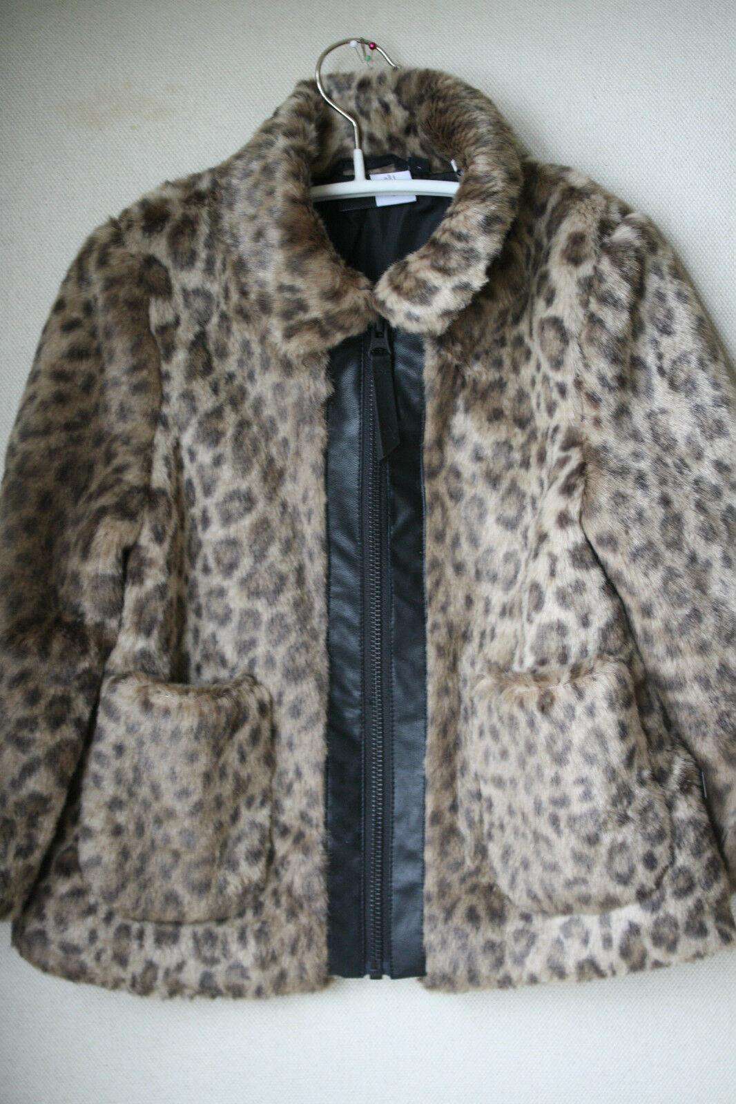 MOLO KIDS GIRLS LEOPARD FAUX FUR COAT 3 YEARS - Image 2