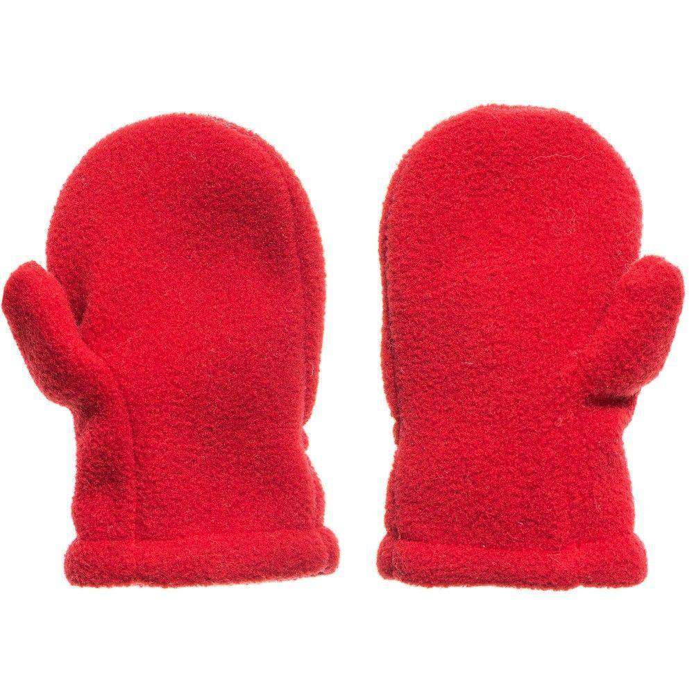 MONCLER BABY RED FLEECE MITTENS 3-9 MONTHS - Image 3