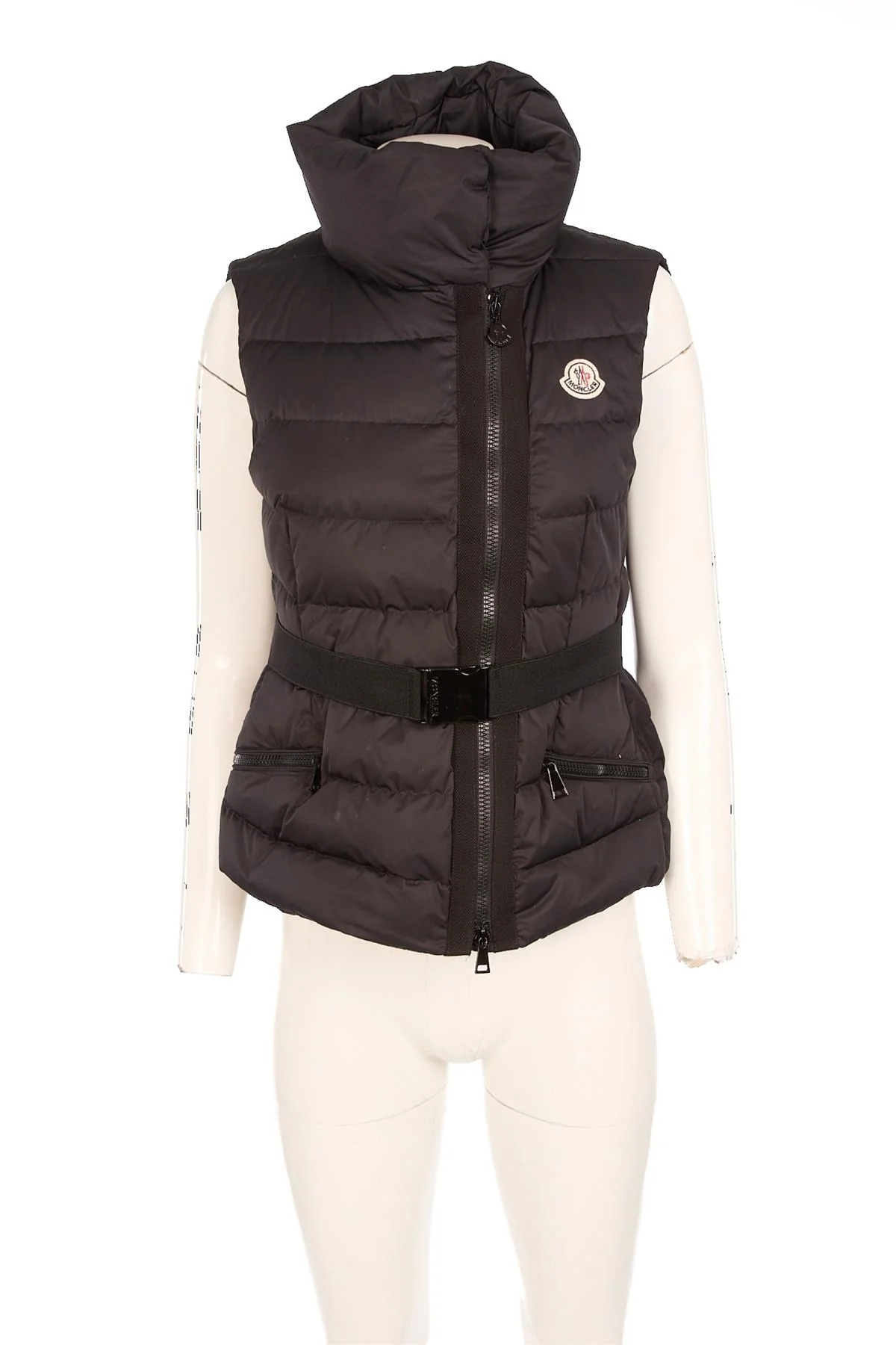 MONCLER BLACK PADDED DOWN GILET 2 UK 10 - Image 2