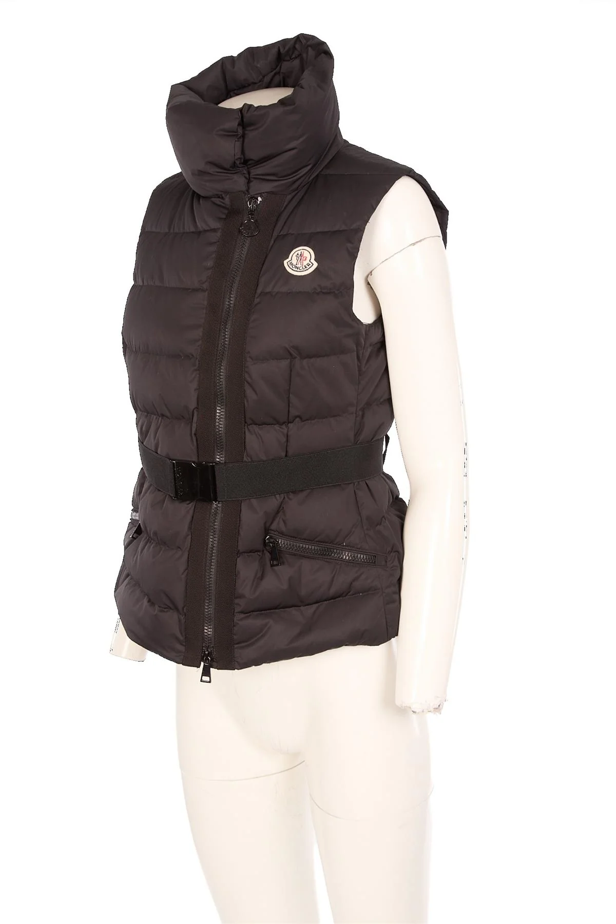 MONCLER BLACK PADDED DOWN GILET 2 UK 10 - Image 3