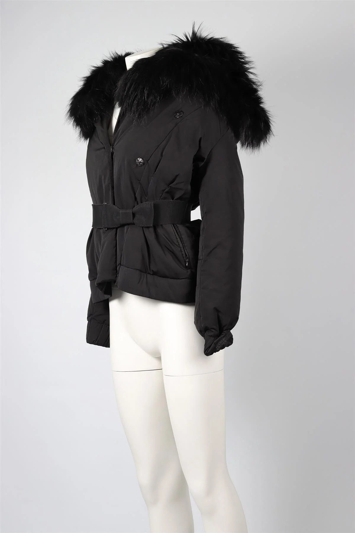 MONCLER BLACK PADDED SHELL JACKET SMALL - Image 3