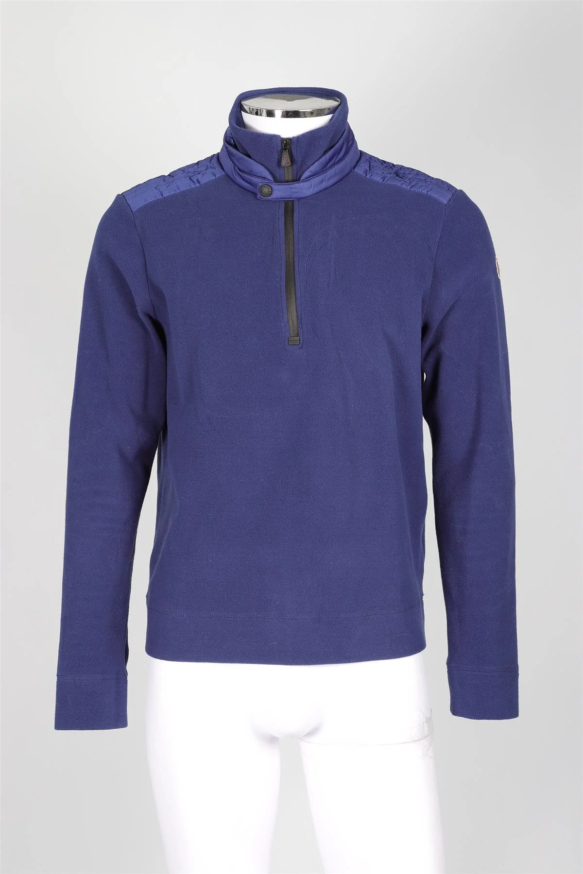 MONCLER BLUE MEN'S FLEECE SWEATSHIRT LARGE - Image 2