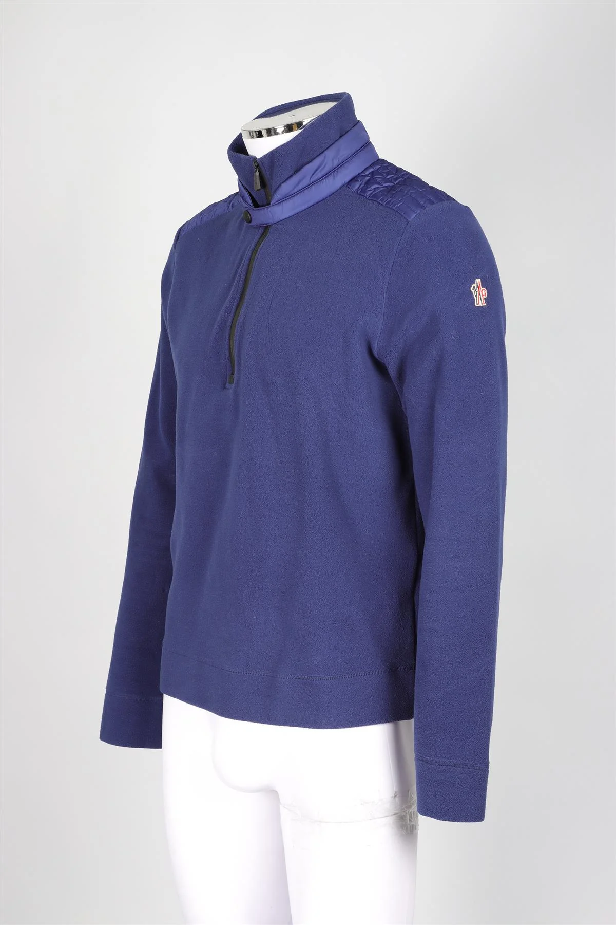 MONCLER BLUE MEN'S FLEECE SWEATSHIRT LARGE - Image 3