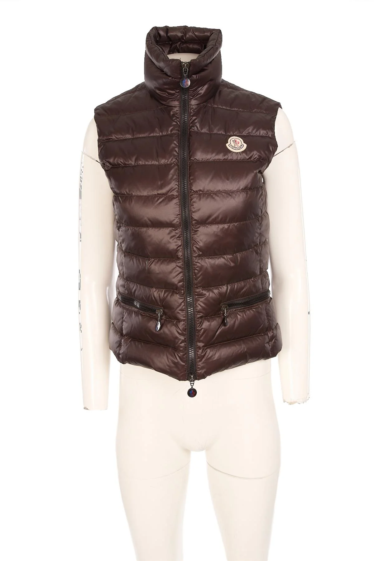 MONCLER BROWN PADDED DOWN GILET 1 UK 8 - Image 2