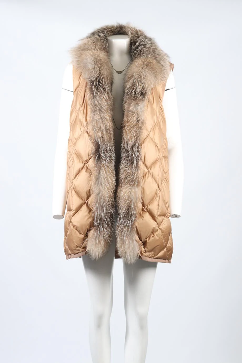 MONCLER FOX FUR AND WOOL BLEND COAT UK 8 - Image 5