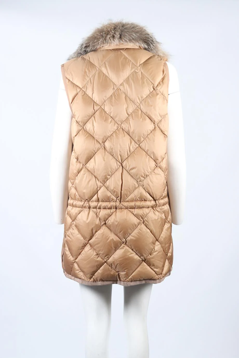 MONCLER FOX FUR AND WOOL BLEND COAT UK 8 - Image 6
