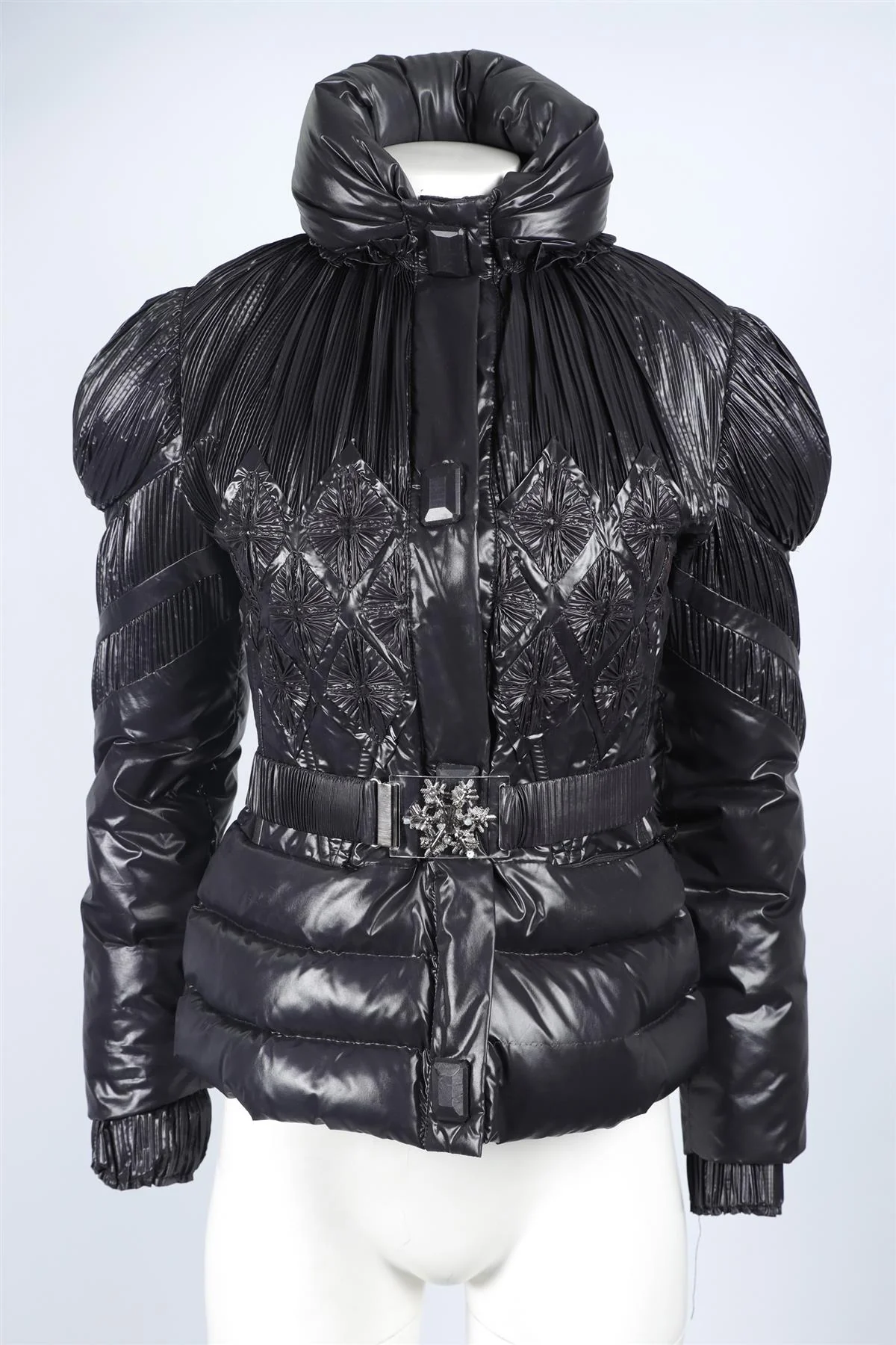 MONCLER GAMME ROUGE BLACK PADDED DOWN JACKET UK 8 - Image 2
