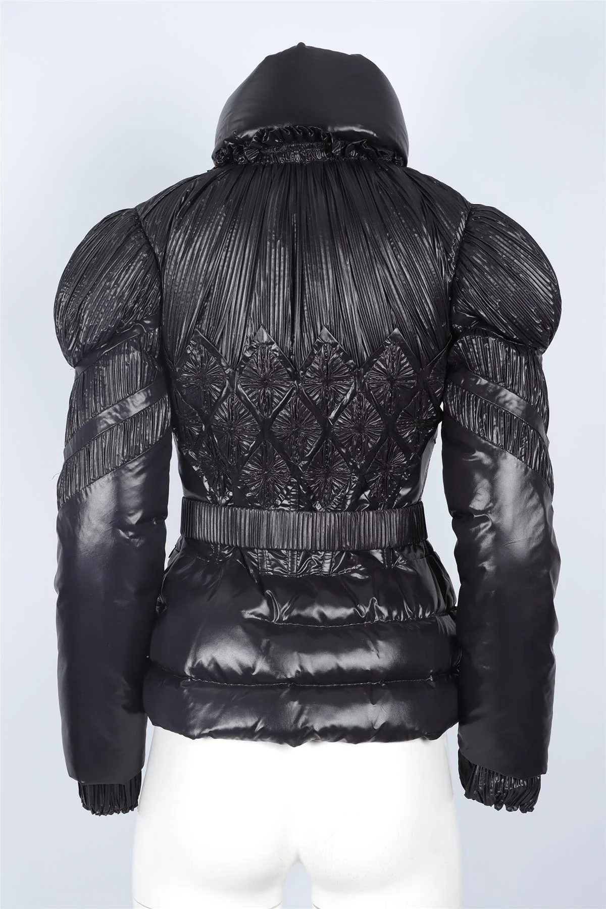 MONCLER GAMME ROUGE BLACK PADDED DOWN JACKET UK 8 - Image 4