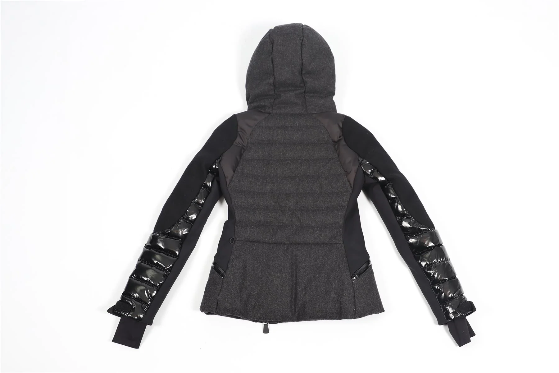 MONCLER GRENOBLE BLACK AND GREY PADDED DOWN JACKET SMALL - Image 5