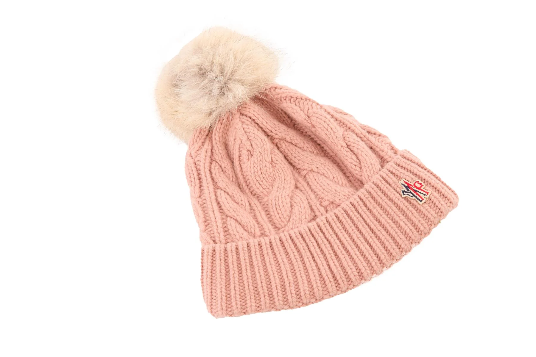 MONCLER GRENOBLE PINK WOOL BEANIE ONE SIZE - Image 5