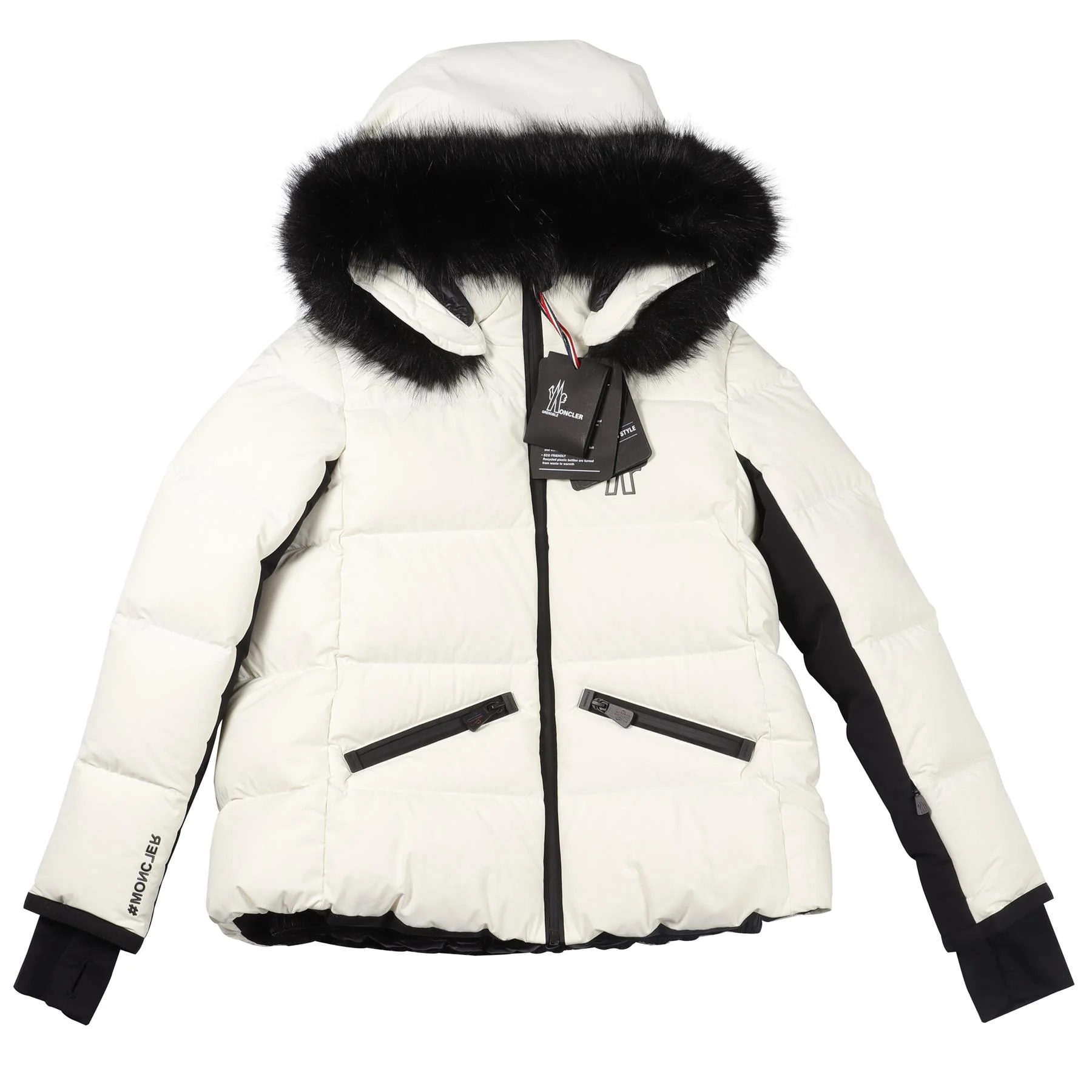 MONCLER GRENOBLE WHITE KIDS GIRLS PADDED JACKET 12 YEARS - Image 6