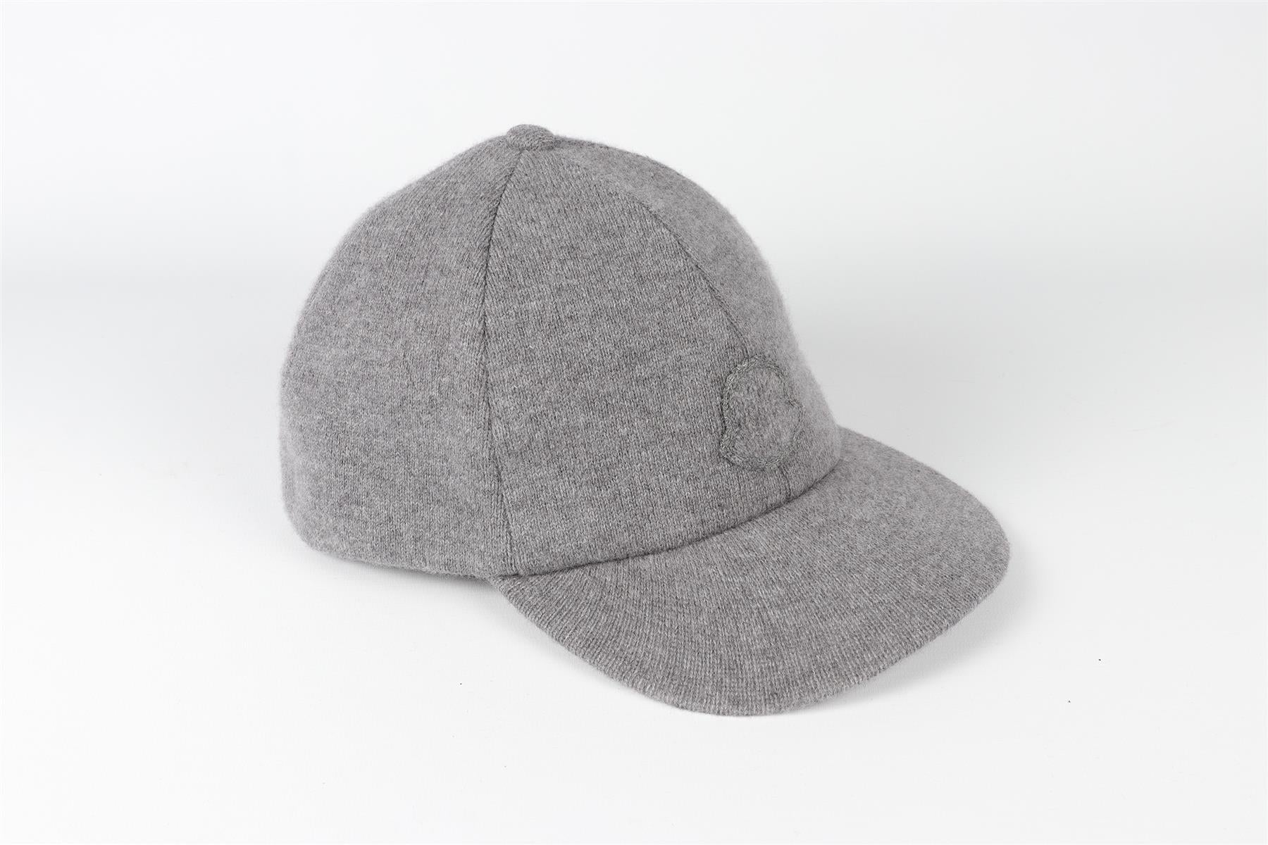 MONCLER GREY CASHMERE BASEBALL CAP ONE SIZE - Image 2