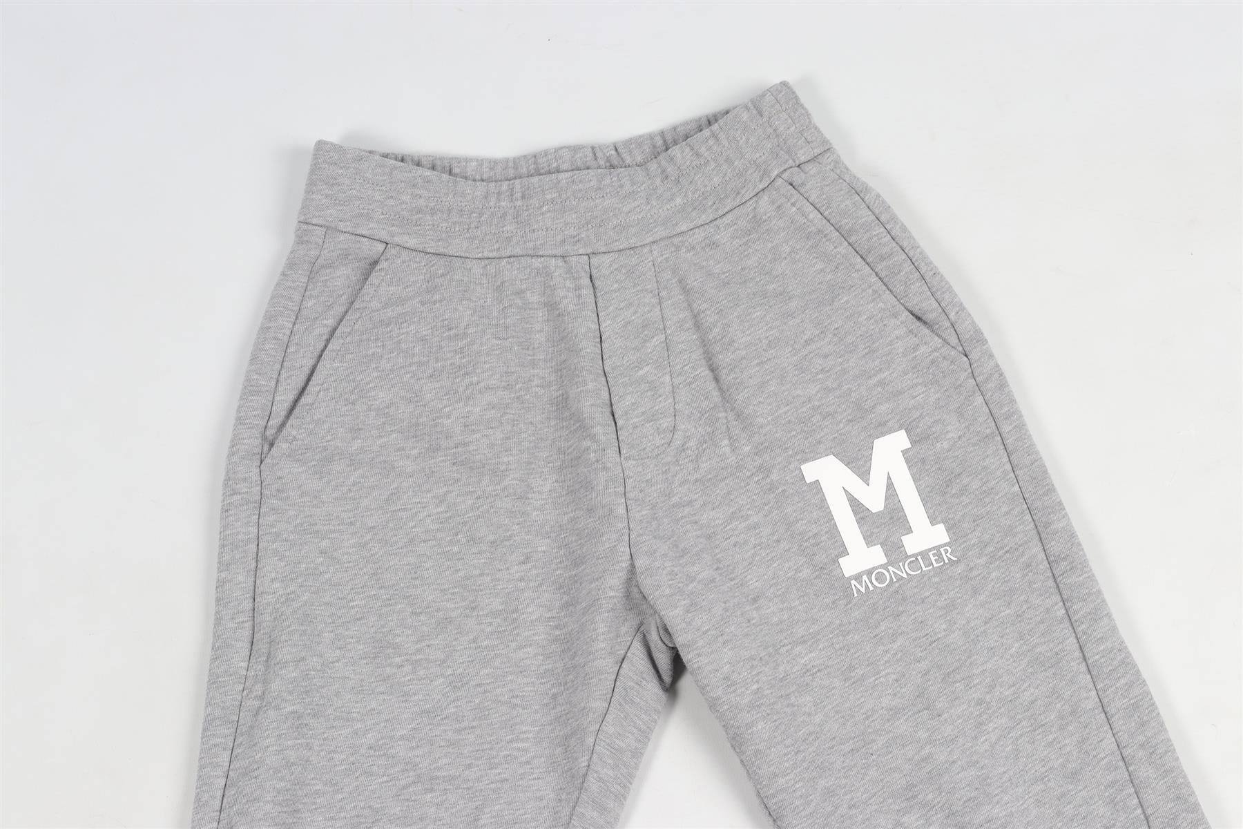 MONCLER GREY KIDS BOYS COTTON PANTS 8 YEARS - Image 3