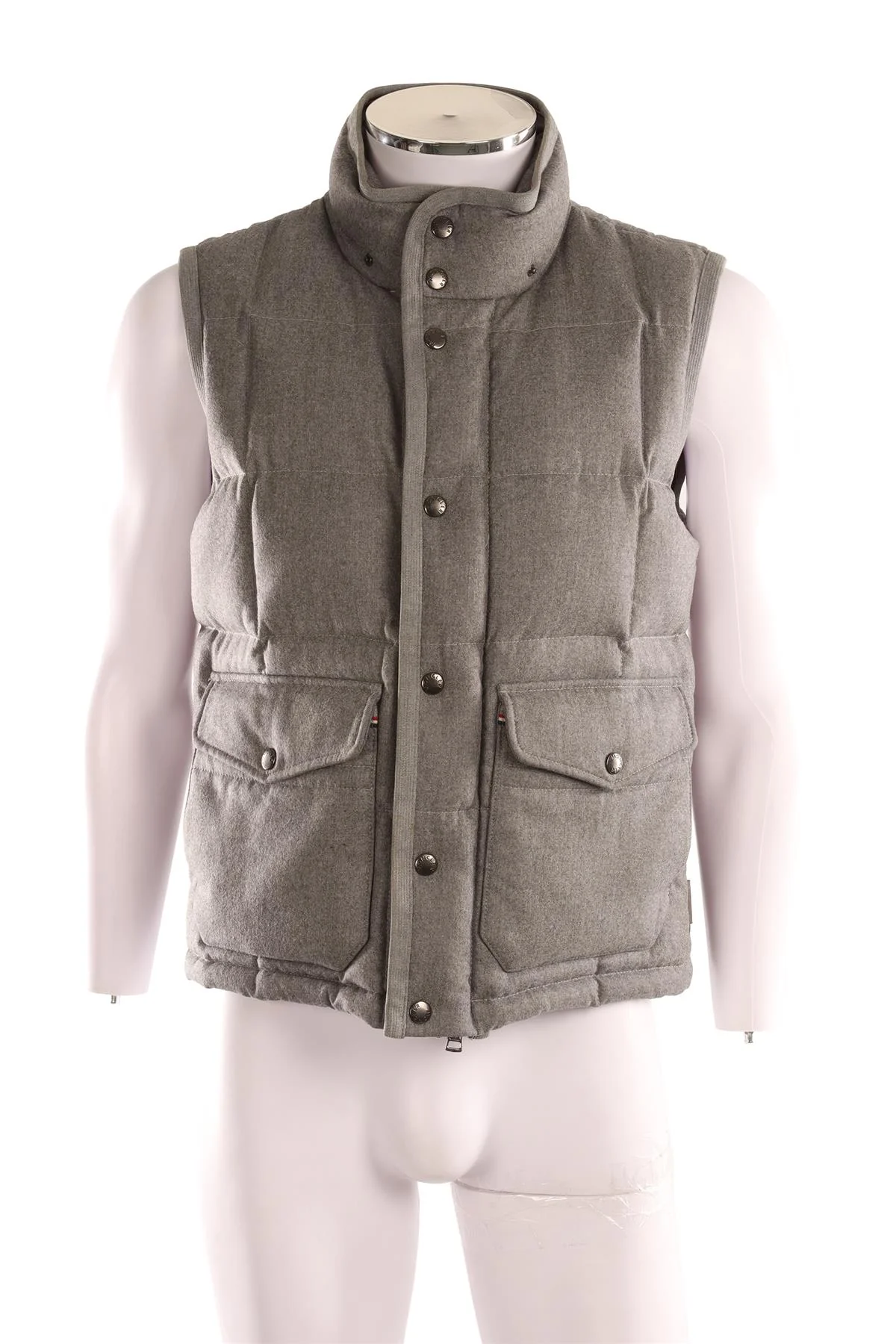 MONCLER GREY MEN'S PADDED DOWN GILET IT 46 UK/US CHEST 36 - Image 2