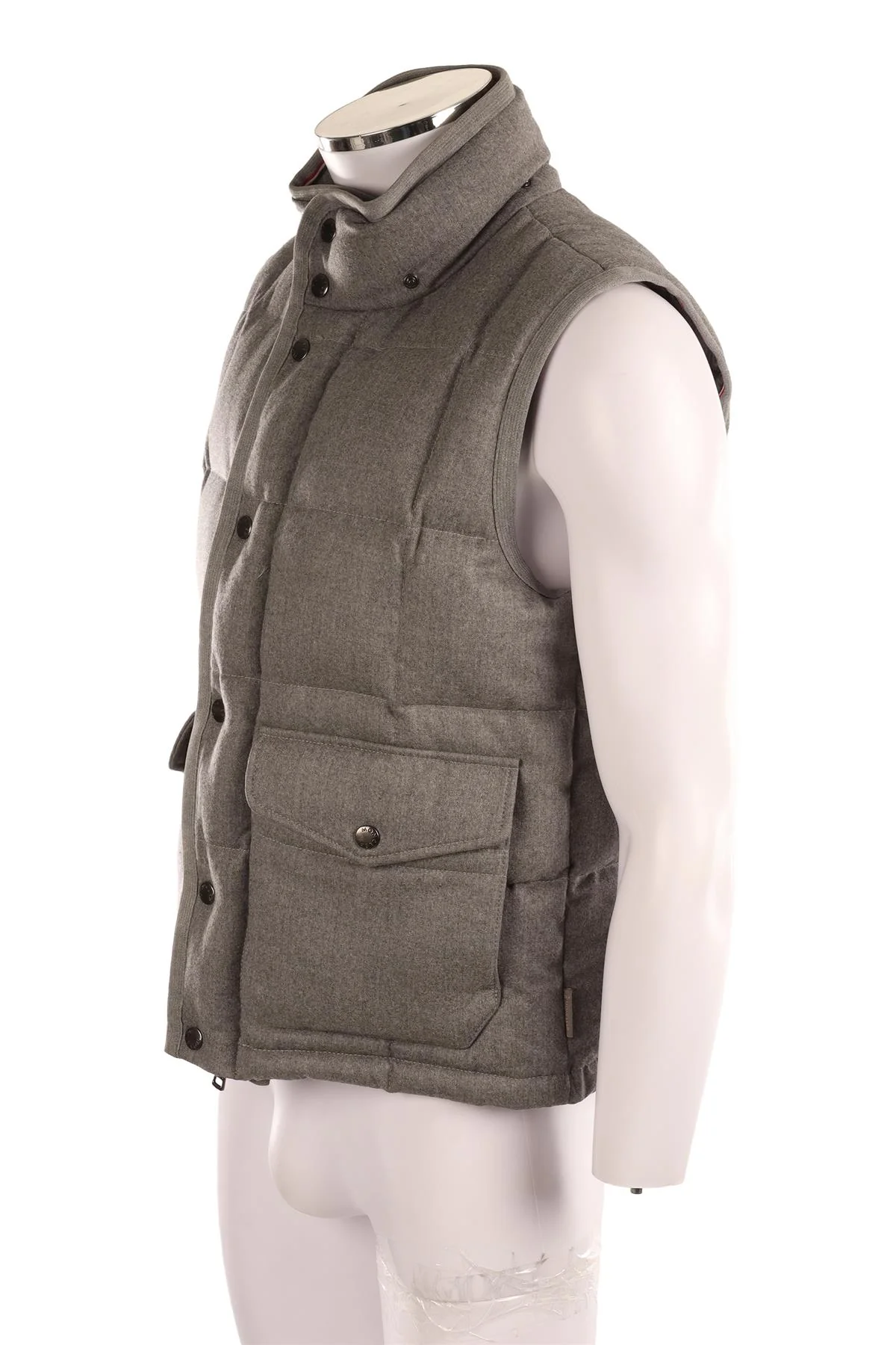 MONCLER GREY MEN'S PADDED DOWN GILET IT 46 UK/US CHEST 36 - Image 3