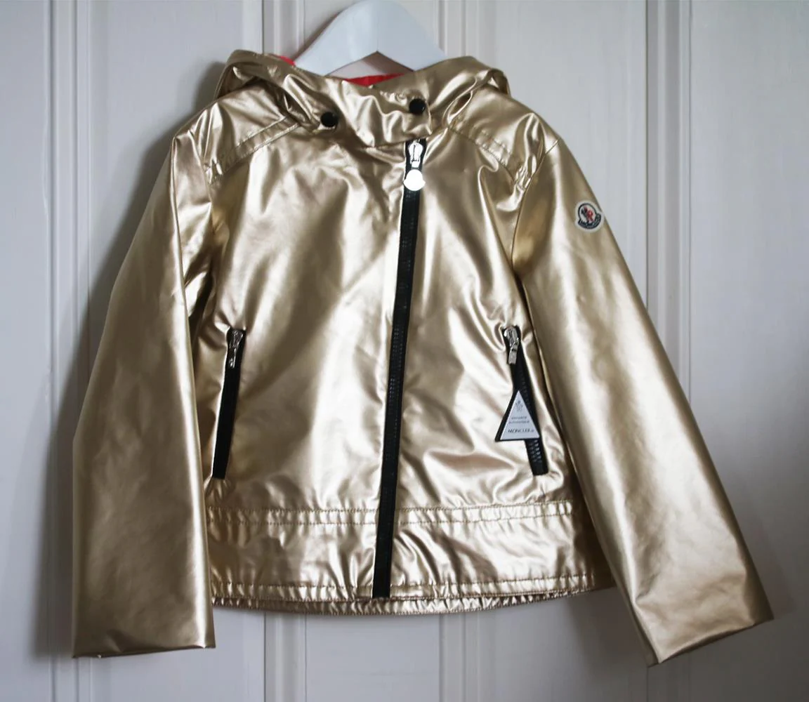 MONCLER KIDS GIRLS BLUEBELL METALLIC JACKET 5 YEARS - Image 2