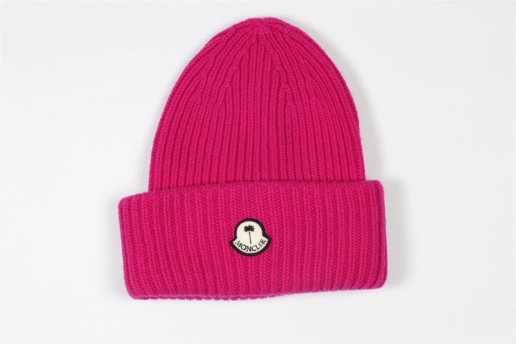 MONCLER + PALM ANGELS PINK WOOL BEANIE ONE SIZE - Image 7
