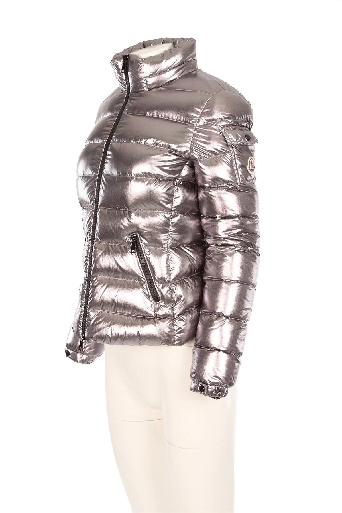 MONCLER SILVER PADDED DOWN JACKET 0 UK 6 - Image 3