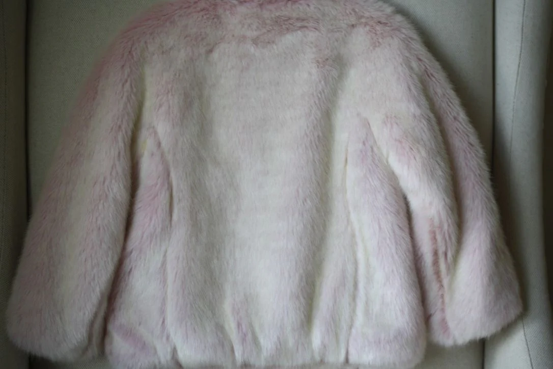 MONNALISA BABY FAUX FUR PINK JACKET COAT 24 MONTHS - Image 5