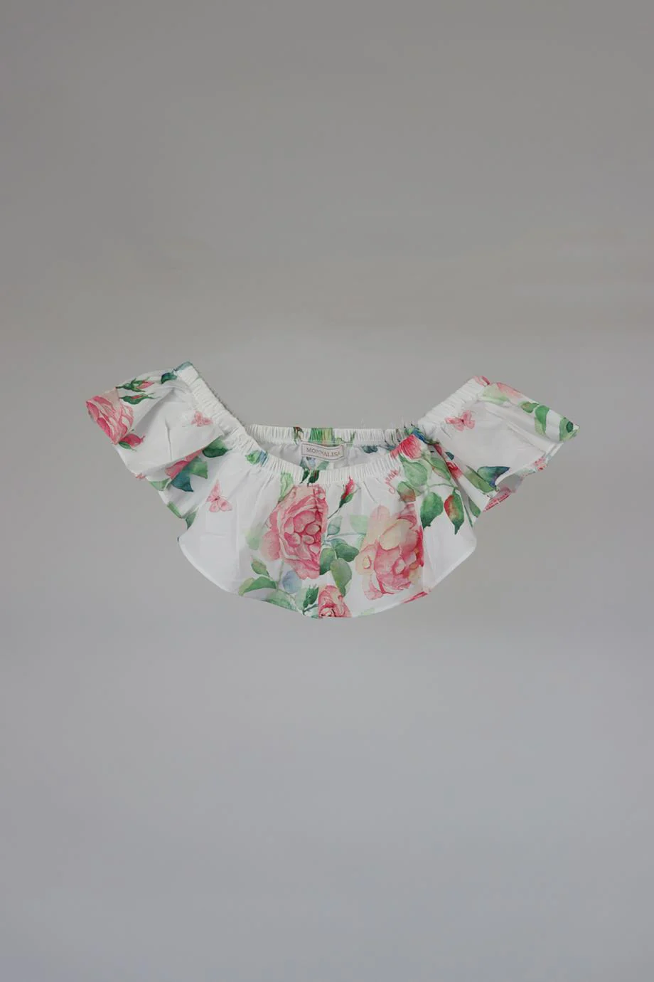 MONNALISA BABY GIRLS FLORAL COTTON TOP AND SKIRT SET 2 YEARS - Image 2
