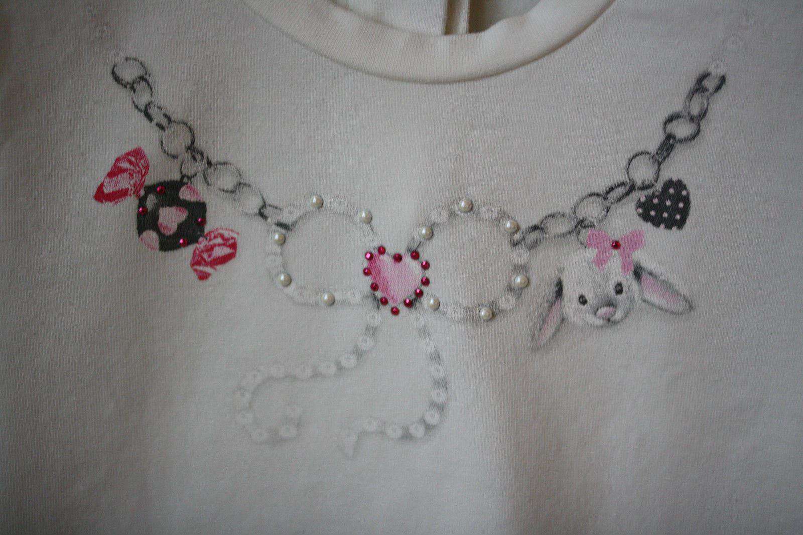 MONNALISA BABY IVORY BOW PEARL T-SHIRT TOP 24 MONTHS - Image 4