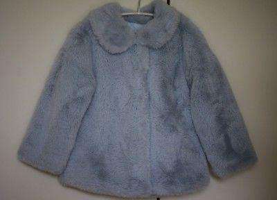 MONNALISA BEBE BABY GIRLS PADDED BLUE SYNTHETIC FUR JACKET 36 MONTHS - Image 4