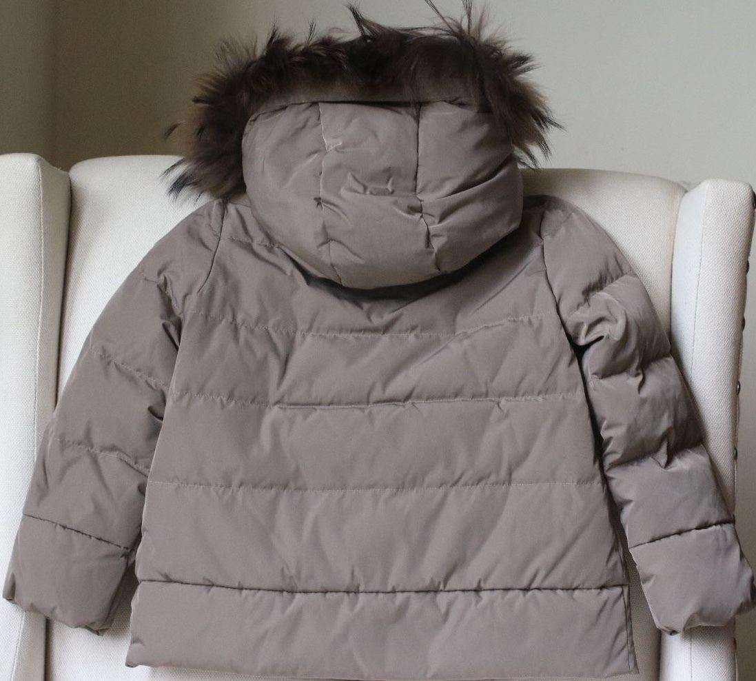 MONNALISA BIMBA GIRLS TAUPE PADDED JACKET WITH FUR 4 YEARS - Image 9