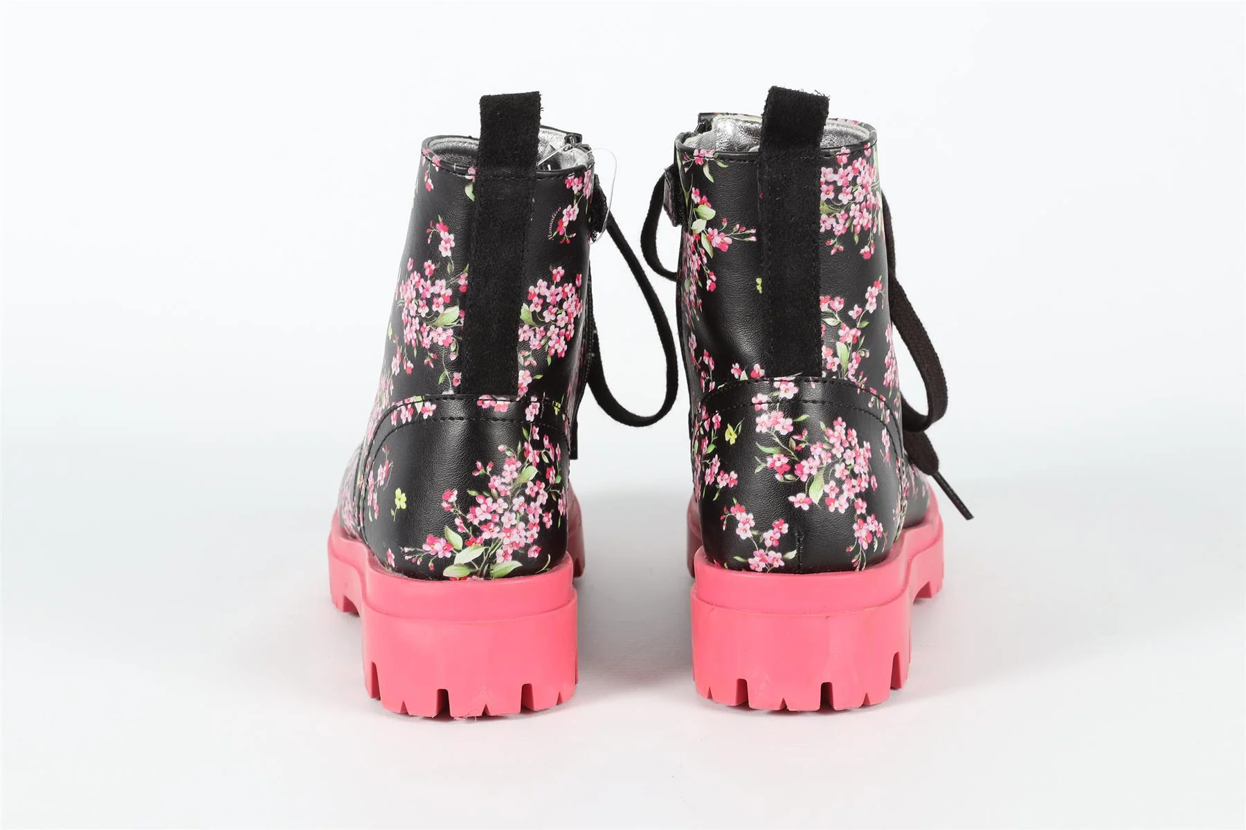MONNALISA BLACK AND PINK KIDS GIRLS LEATHER BOOTS EU 34 UK 2 US 3 - Image 4