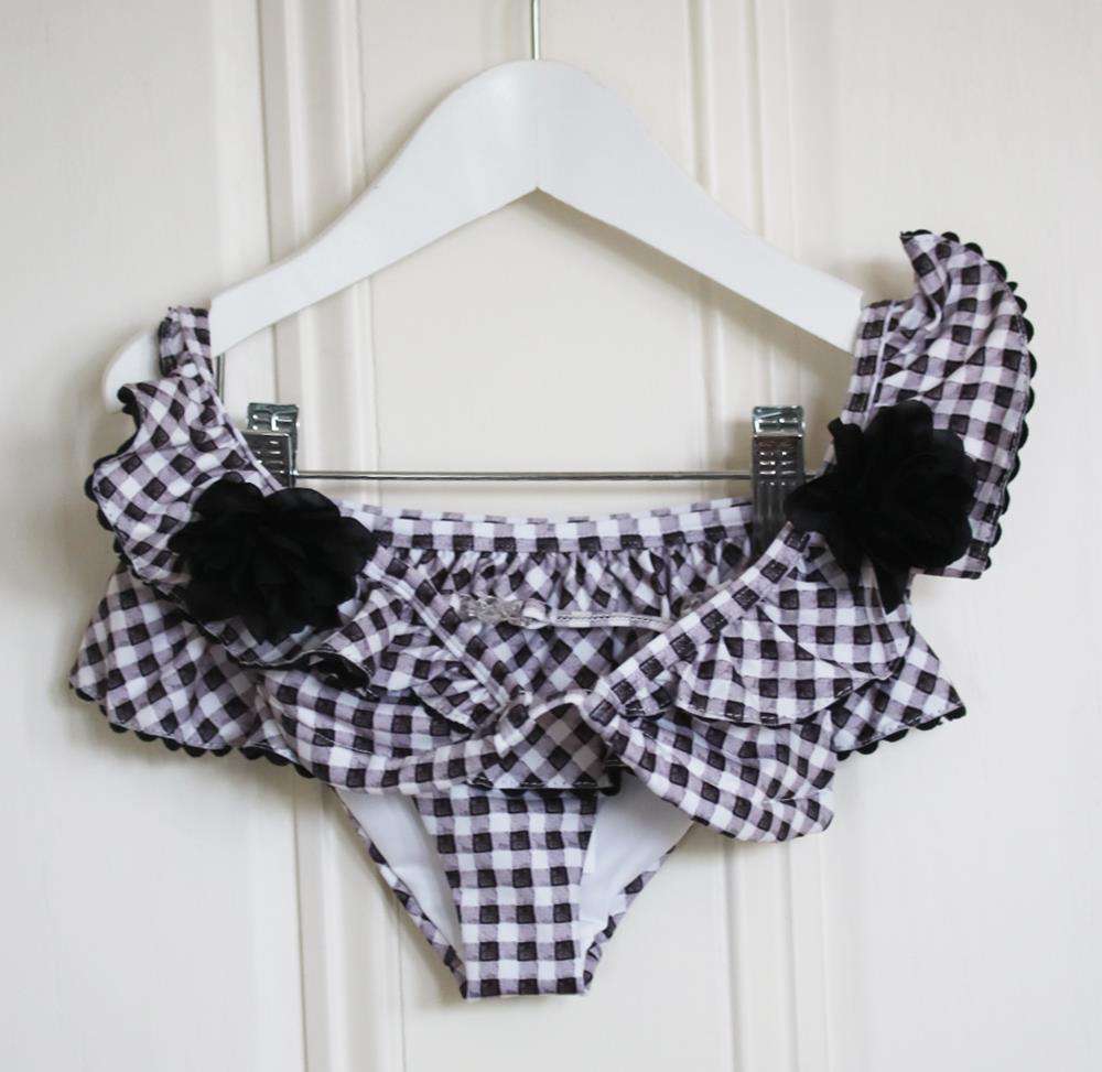 MONNALISA KIDS GIRLS GINGHAM AND ROSES BIKINI 6 YEARS - Image 2