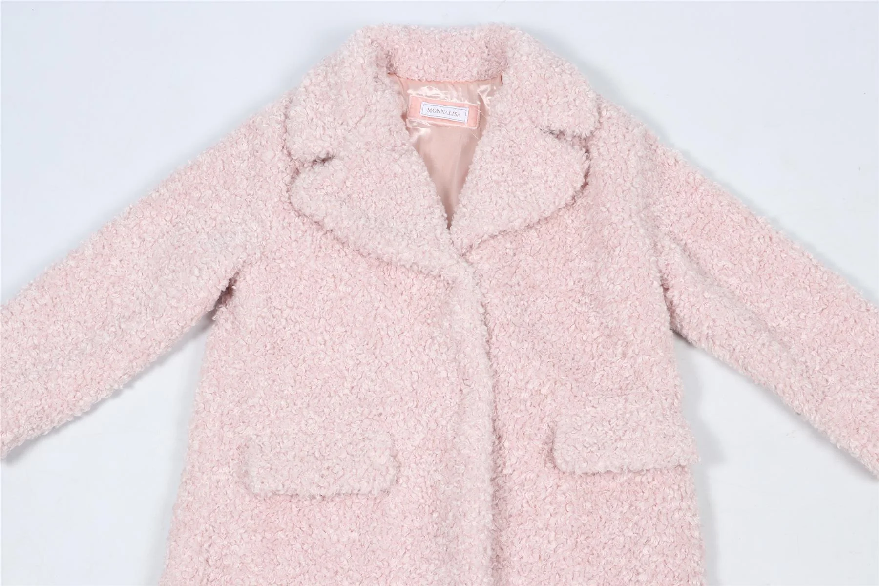 MONNALISA PINK KIDS GIRLS FAUX SHEARLING COAT 8 YEARS - Image 3