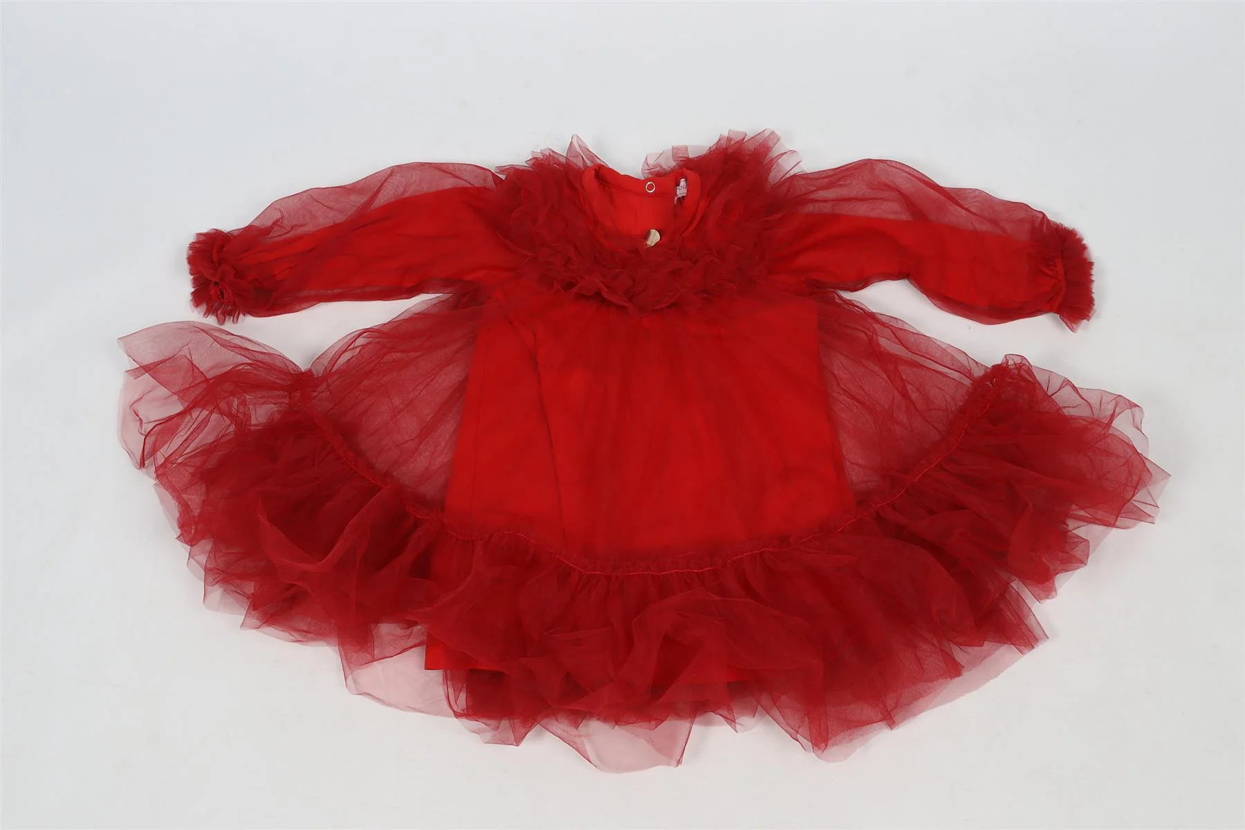 MONNALISA RED KIDS GRILS TULLE DRESS 3 YEARS - Image 2
