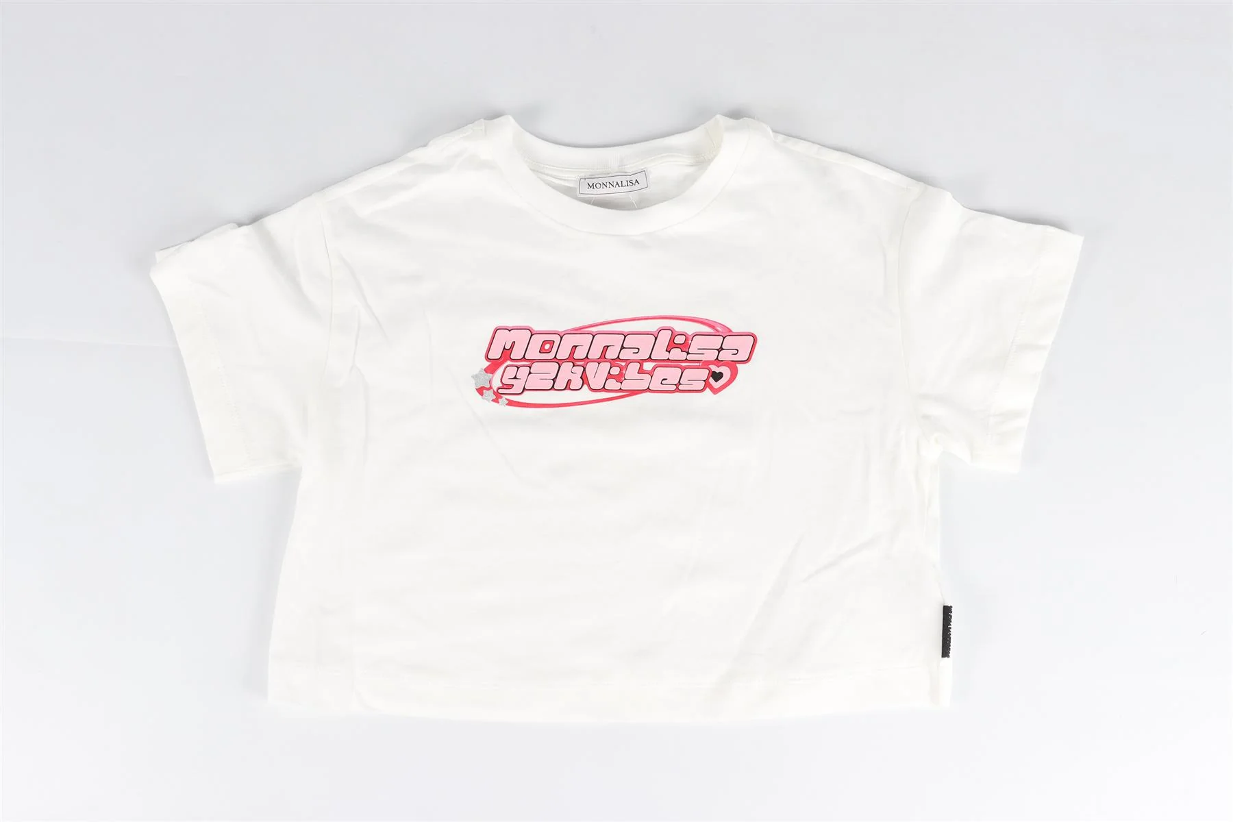 MONNALISA WHITE KIDS GIRLS COTTON T-SHIRT 8 YEARS - Image 2