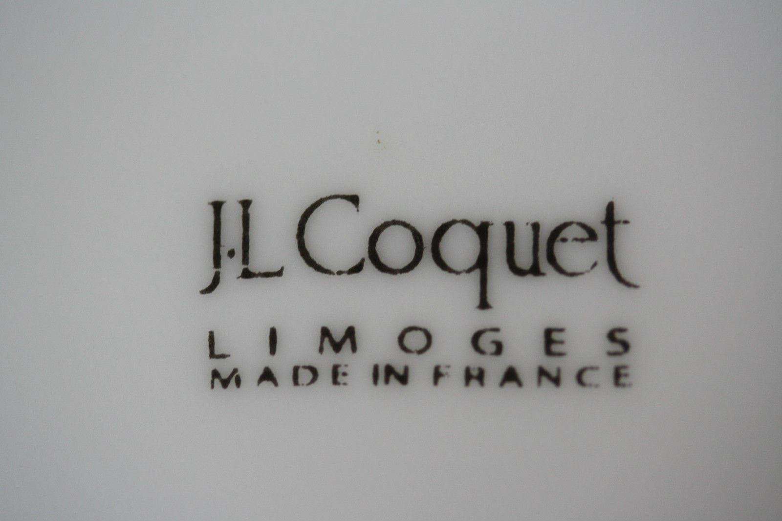 MONOGRAMMED J L COQUET LIMOGES PORCELAIN PLATE X 10 - Image 4