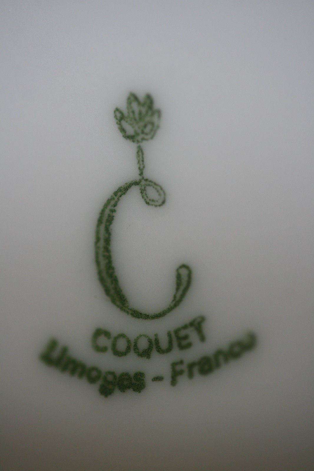 MONOGRAMMED J L COQUET LIMOGES PORCELAIN PLATE X 10 - Image 7