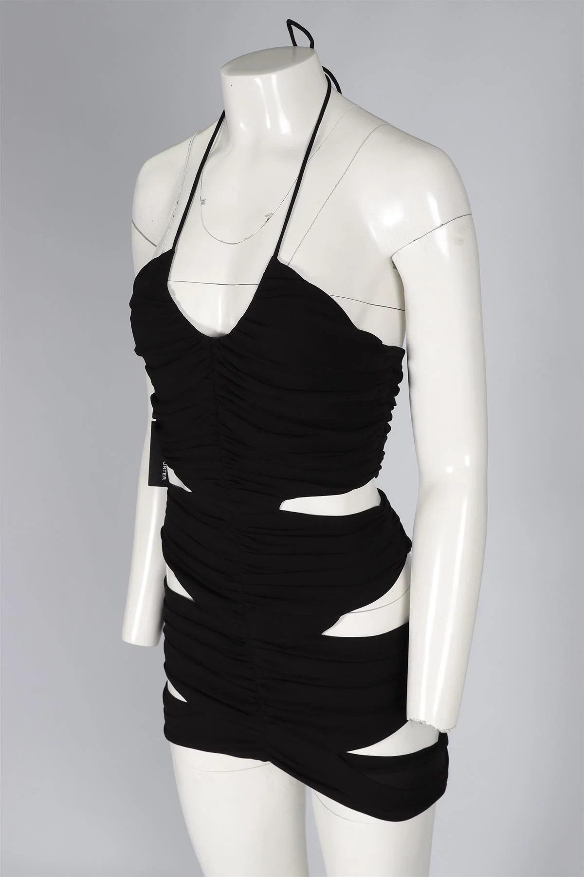 MÔNOT BLACK CREPE MINI DRESS - Image 3