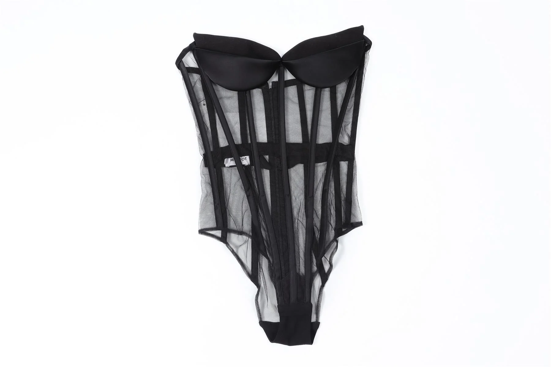 MÔNOT BLACK MESH BODYSUIT XXSMALL - Image 2