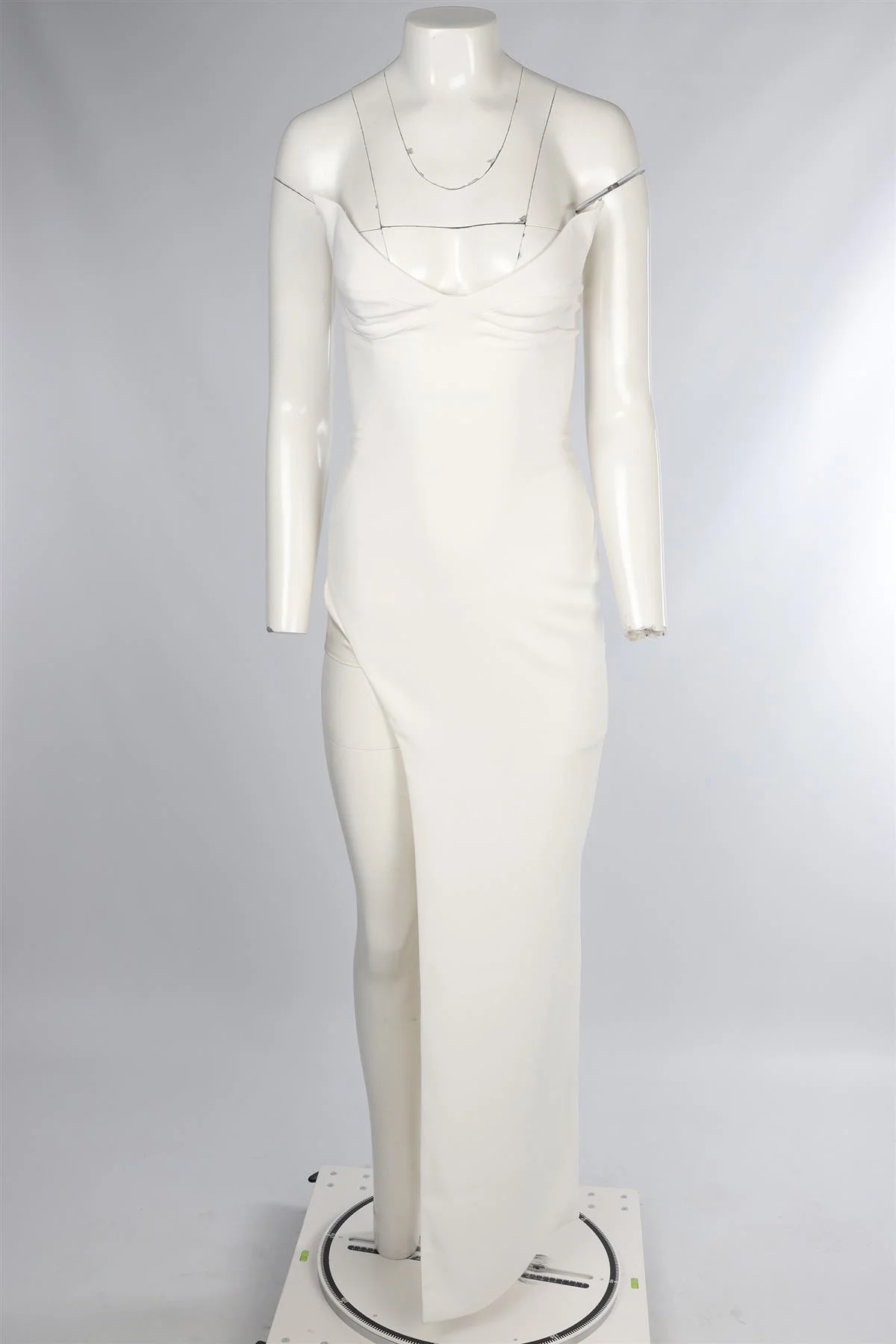 MÔNOT WHITE CREPE MAXI DRESS IT 38 UK 6 - Image 2