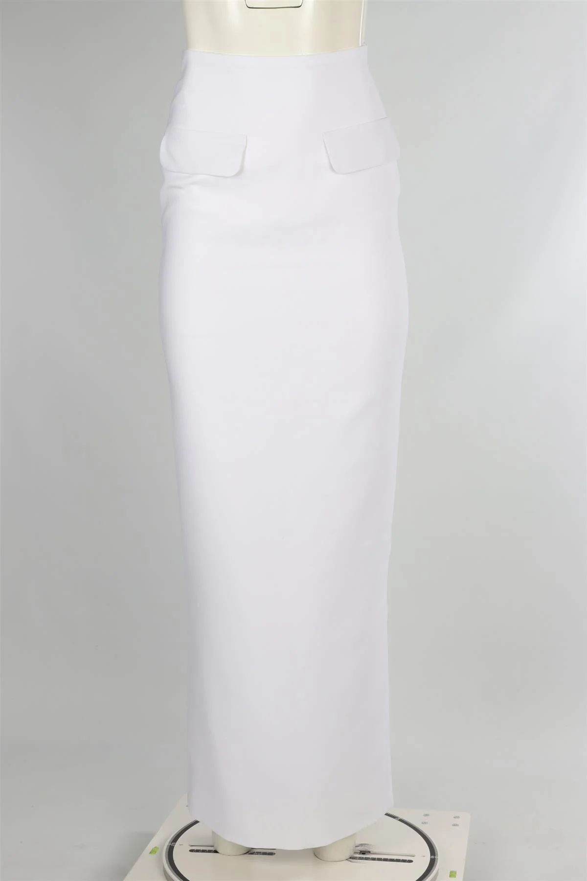 MÔNOT WHITE CREPE MAXI SKIRT IT 36 UK 4 - Image 2