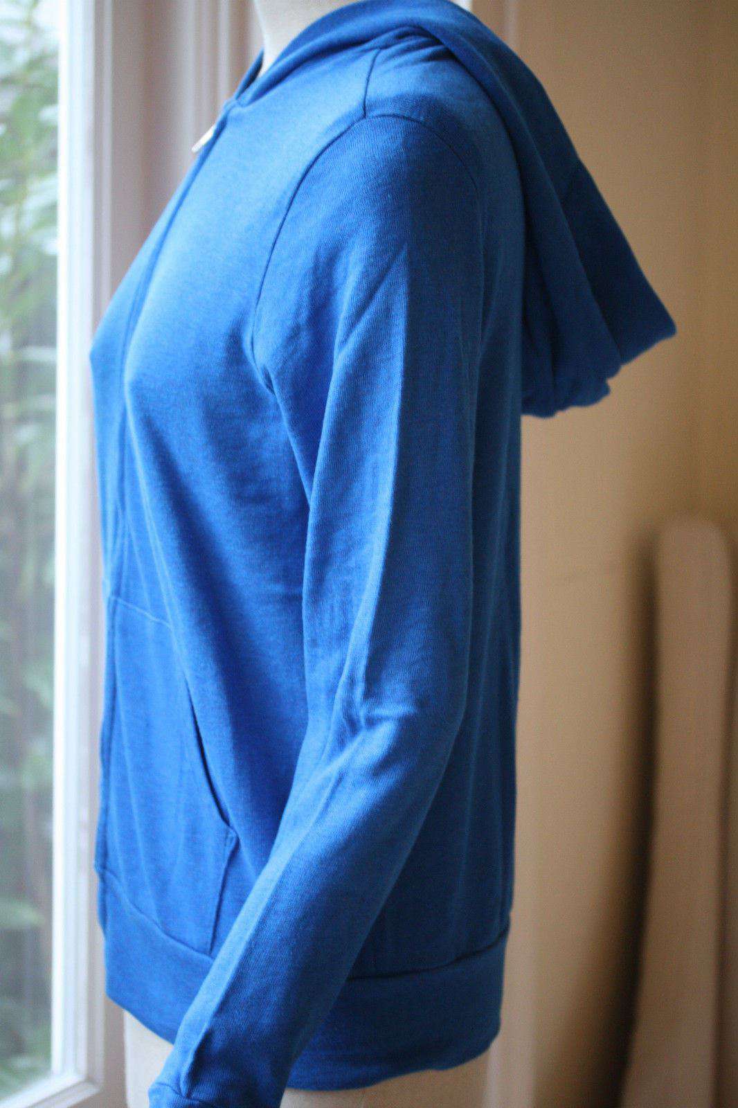 MONROW BLUE VINTAGE JERSEY CLASSIC HOODIE SWEATER MEDIUM - Image 4