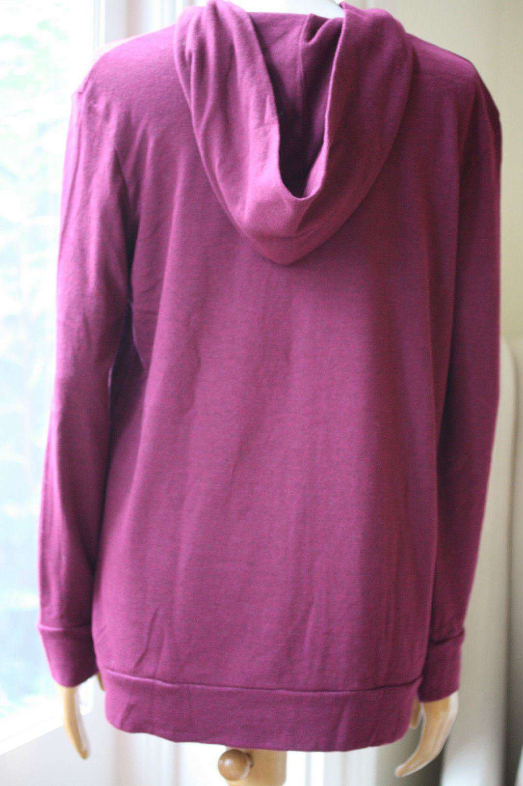 MONROW BURGUNDY CLASSIC HOODIE SWEATSHIRT SMALL - Image 2