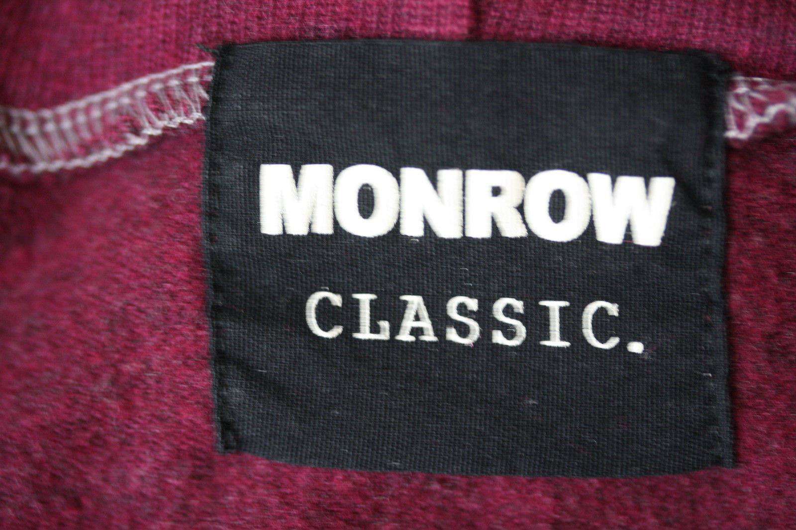 MONROW BURGUNDY CLASSIC HOODIE SWEATSHIRT SMALL - Image 3
