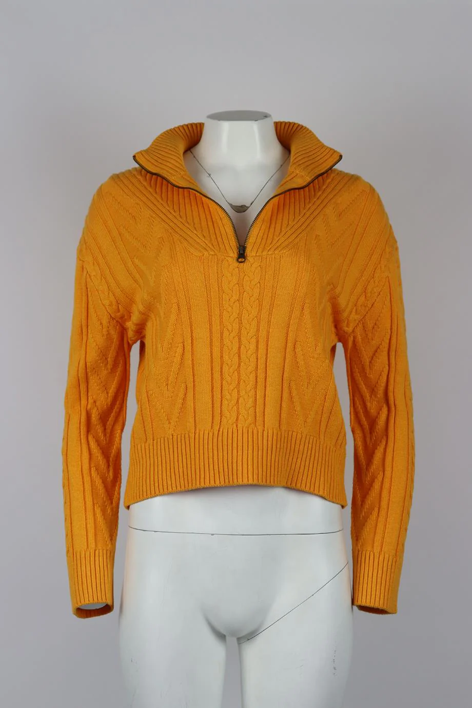 MONROW CABLE KNIT COTTON BLEND TURTLENECK SWEATER SMALL - Image 2
