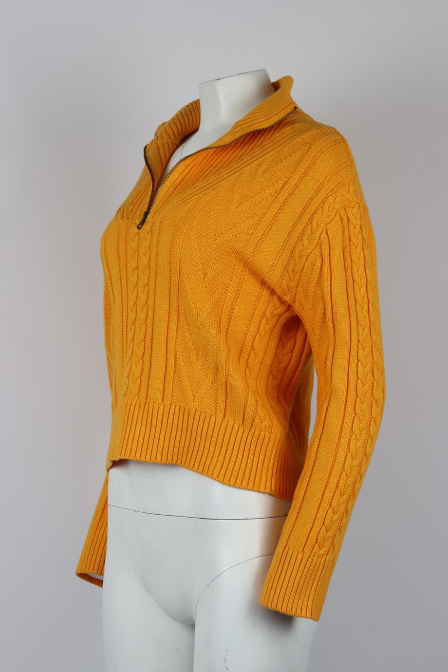 MONROW CABLE KNIT COTTON BLEND TURTLENECK SWEATER SMALL - Image 3
