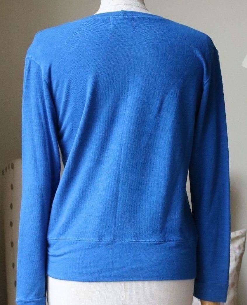MONROW CLASSIC BLUE COTTON-BLEND SWEATER MEDIUM - Image 2