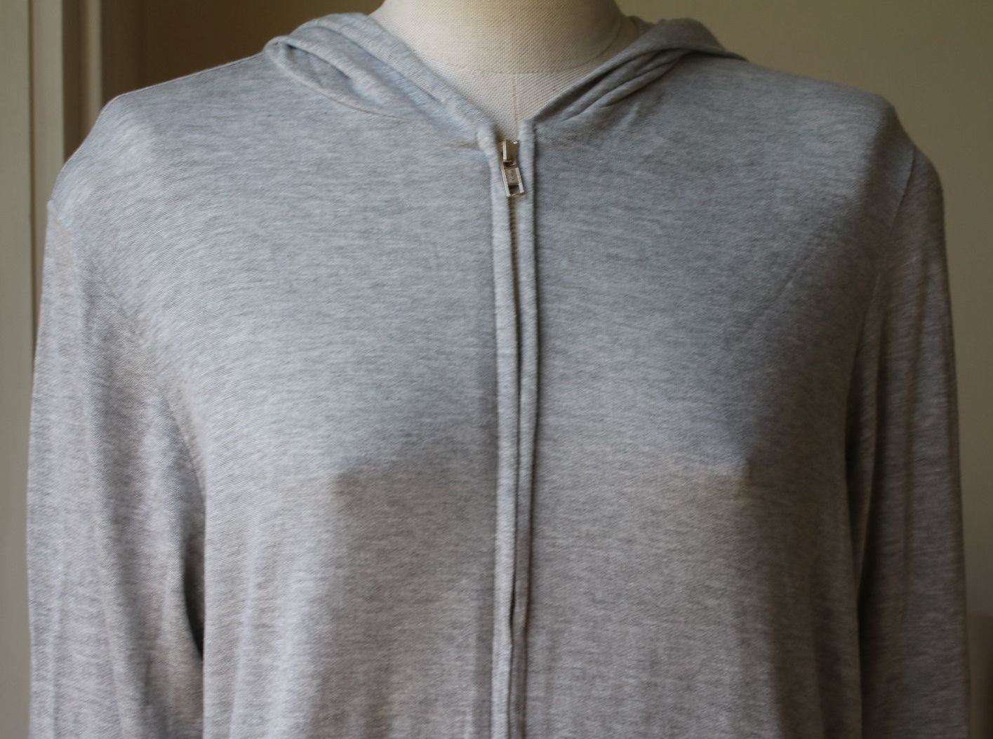 MONROW CLASSIC GREY ZIP UP HOODIE LARGE - Image 2