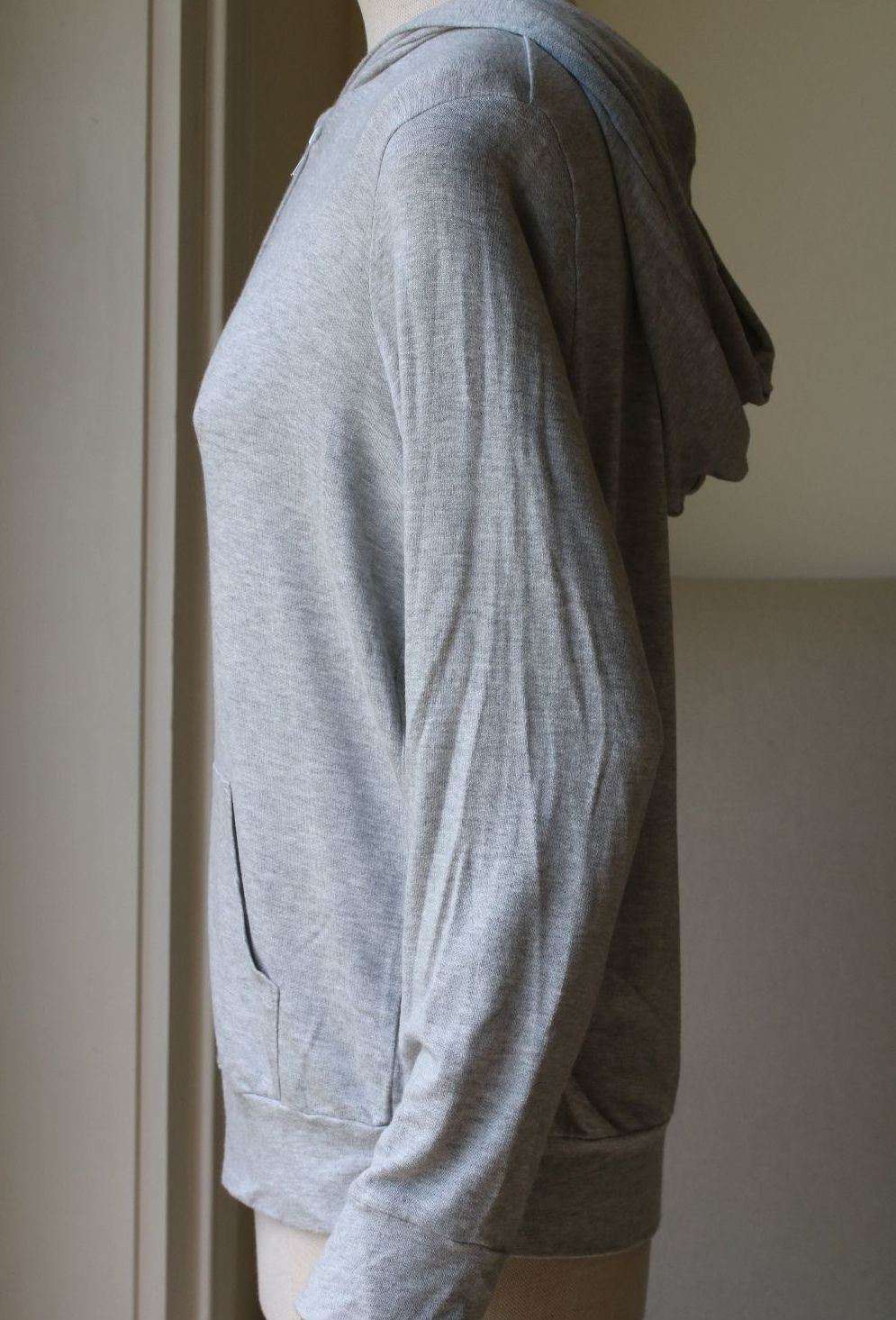MONROW CLASSIC GREY ZIP UP HOODIE LARGE - Image 3
